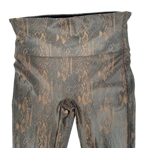 Spanx Womens Brown Snake Print High-Waisted Leggings With Shaping Fit Size M - Picture 2 of 9